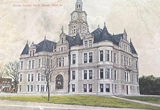 Dallas County Court House - Adel, Iowa - Vintage Postcard