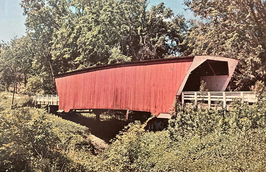 McBride Bridge - Winterset - Madison County, Iowa - Photo by Clee R. Crawford - Vintage Bridge Postcard
