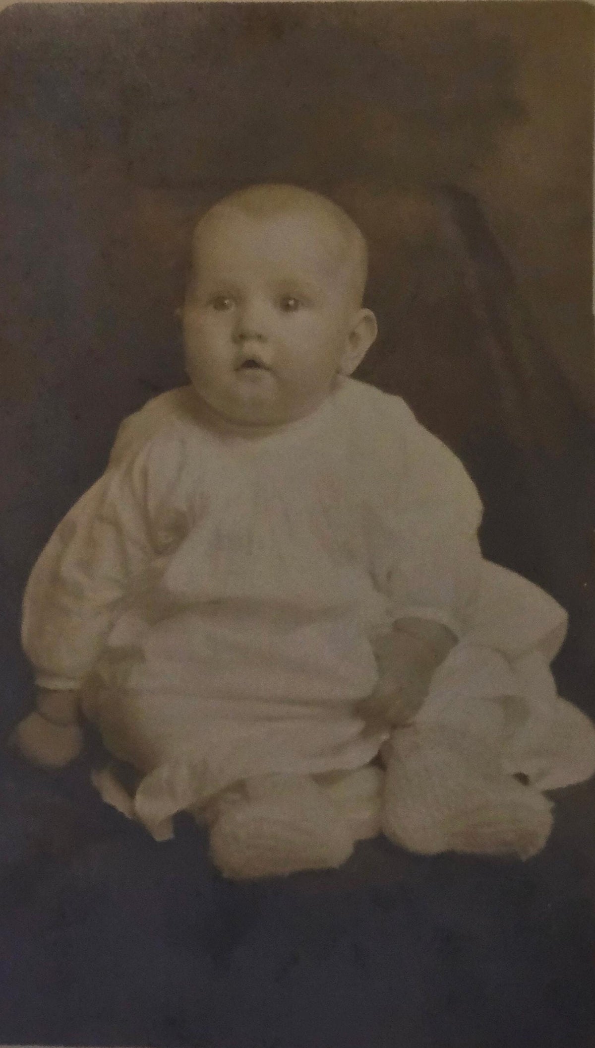 RPPC Baby Kenneth In White Dress, 1920s Baby Picture- Vintage Real PhotoPostcard