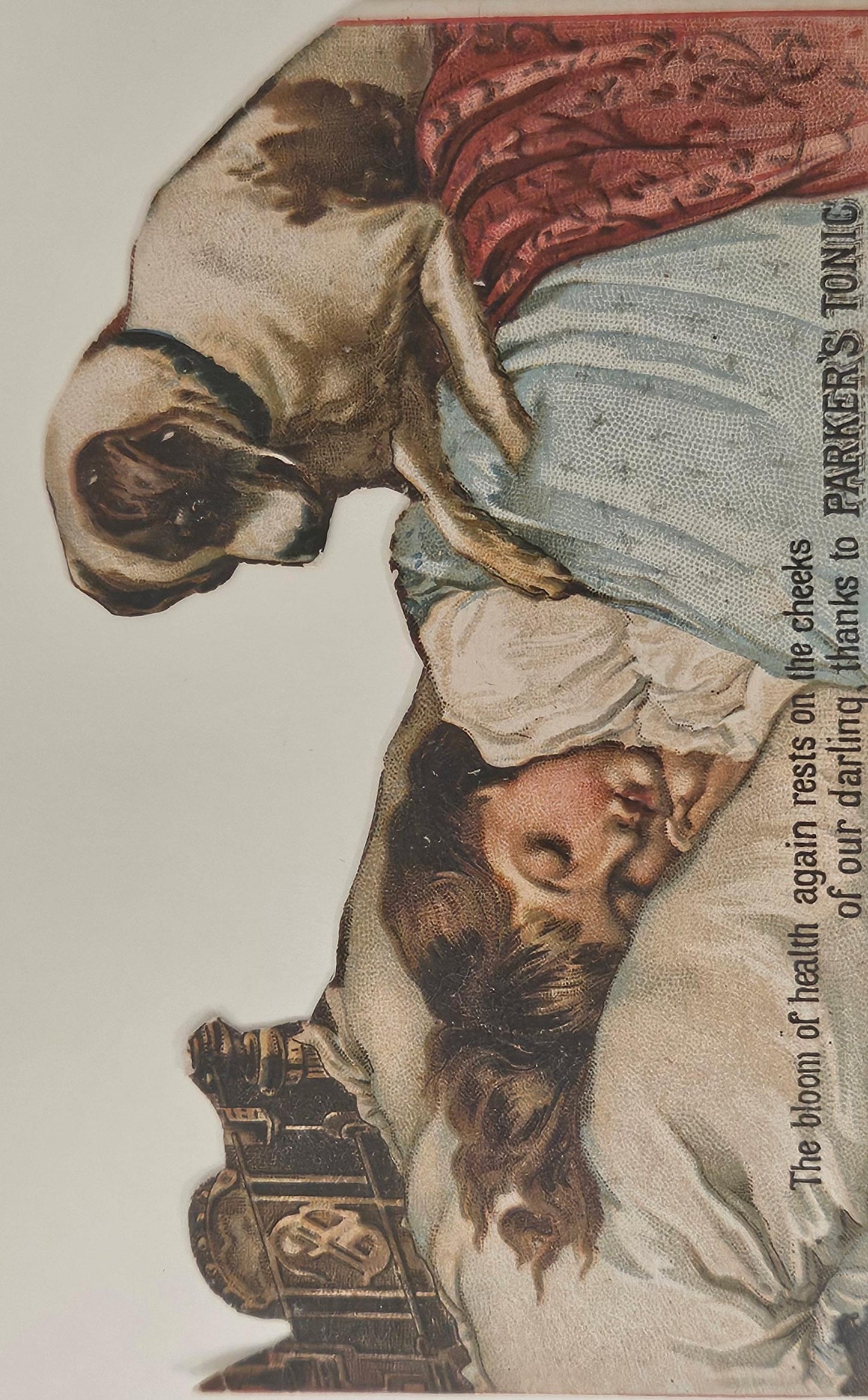Parker's Tonic Card Advertisement 1880s - Sweet dog waking Child