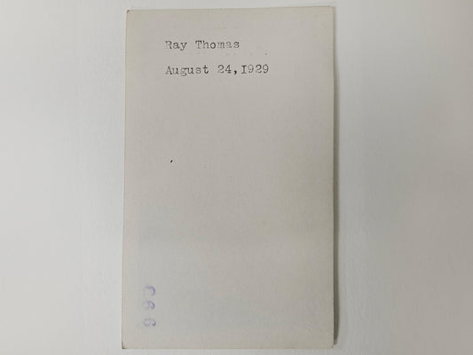 1929 Photo of Vintage Telephone - Black and White Photo of Ray Thomas with round glasses