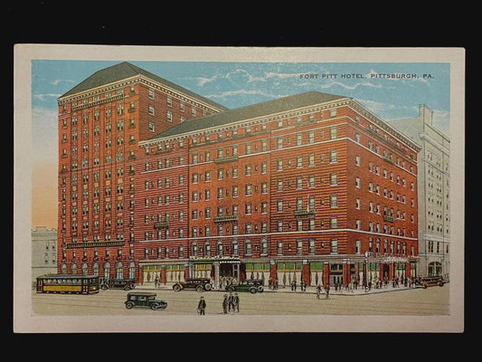 Fort Pitt Hotel, Pittsburgh, Pennsylvania 1920s- Vintage Pittsburgh Postcard - Vintage Hotel Postcard