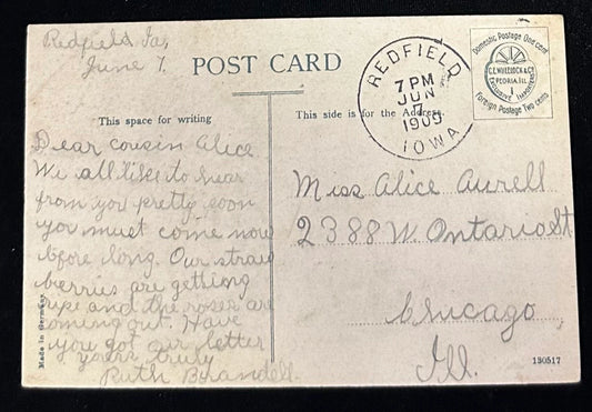 Dallas County Court House - Adel, Iowa - Vintage Postcard