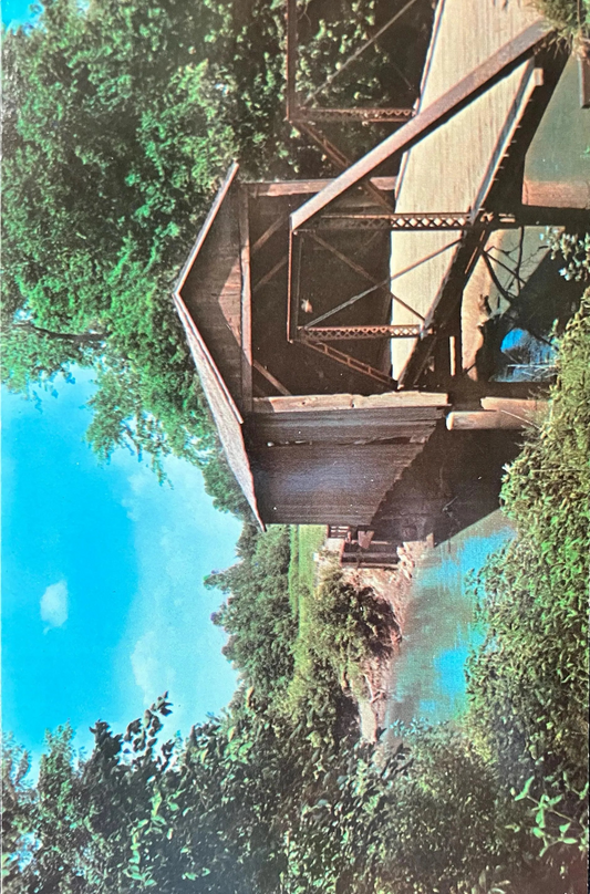 Covered Bridge in Iowa - Delta Bridge - Vintage Covered Bridge Postcard
