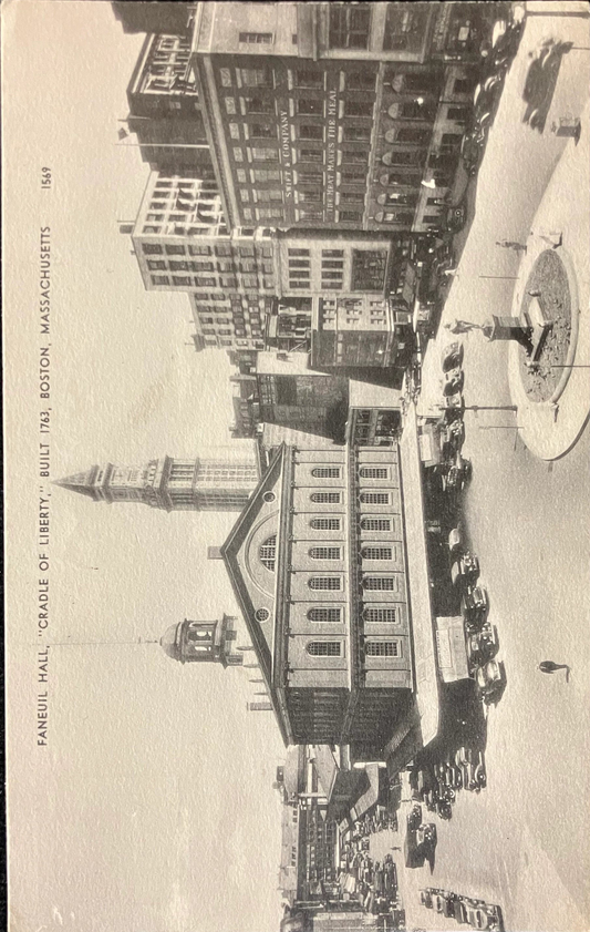 Faneuil Hall, “Cradle of Liberty,” Built 1763, Boston, Massachusetts - Vintage 1930s Postcard - Real Photo postcard