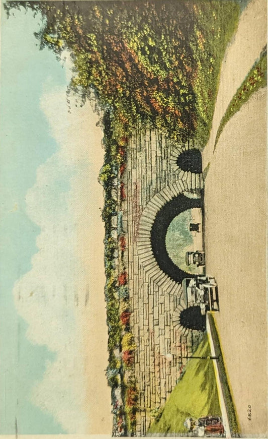 Bridge over Lower Boulevard at St. Clair St., Cleveland, Ohio - Vintage Bridge Postcard - Ornate Limestone Bridge in 1920s