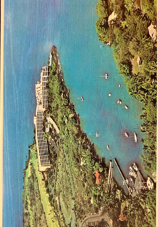 Aerial View of the Kona Surf on Hawaii - Vintage Hawaii Postcard