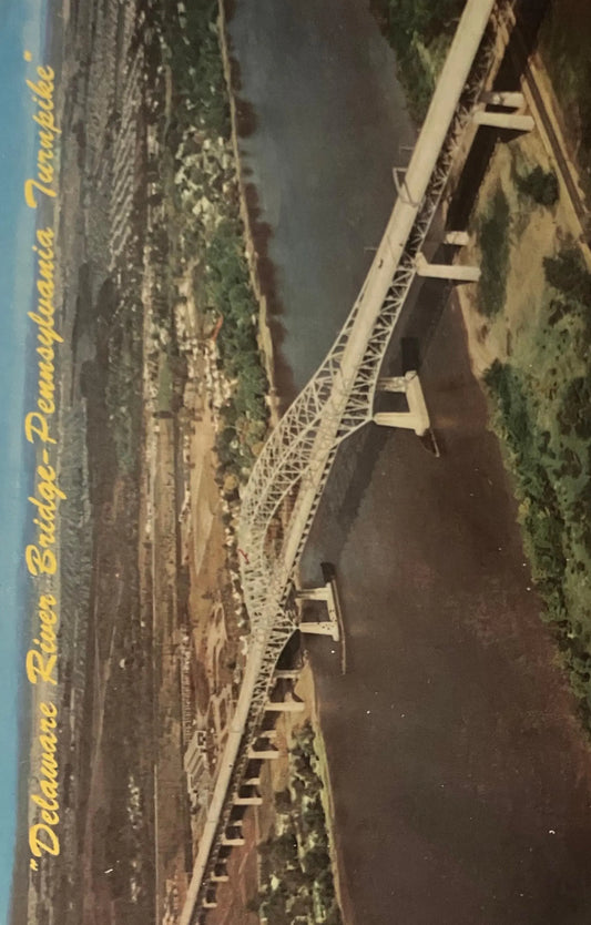 Delaware River Bridge - Pennsylvania Turnpike - Photo by Herbert Lanks - Vintage Postcard