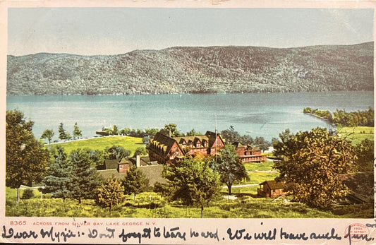 Across from Silver Bay - Lake George, New York - Copyright, 1904. By Detroit Photographic Co. - Vintage Postcard