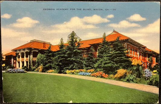 Georgia Academy for the Blind - Macon, Georgia - Vintage School Postcard