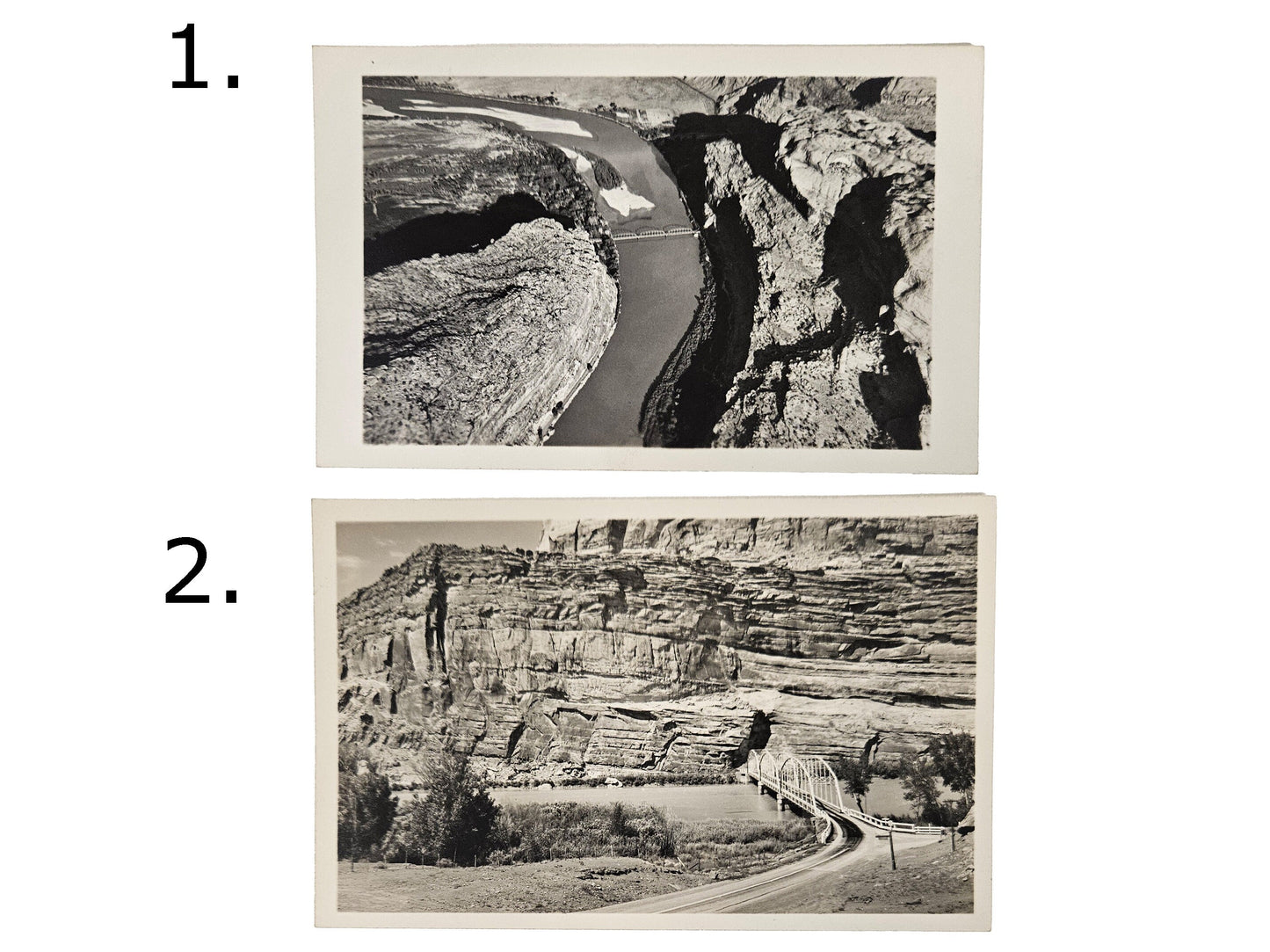 1940s Photo Postcard Set - Bridge Over Colorado River Canyon, Moab Utah - Aerial Photos By Harry Reed -  Sold as set