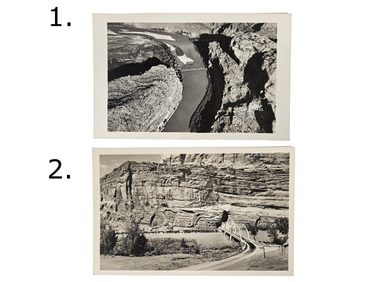 1940s Photo Postcard Set - Bridge Over Colorado River Canyon, Moab Utah - Aerial Photos By Harry Reed -  Sold as set
