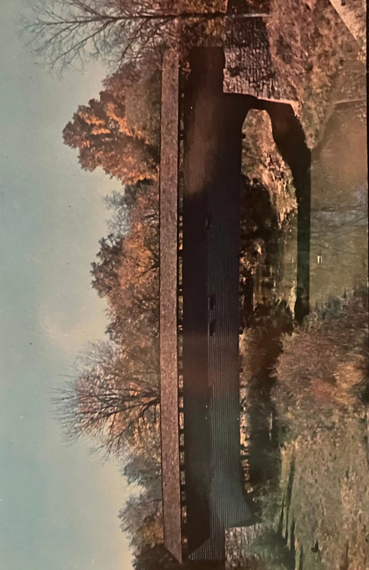 Bentzel's Mill Bridge - Over Little Conewago Creek, York County, Pennsylvania - Photo: Jesse D. Brown - Vintage Covered Bridge Postcard