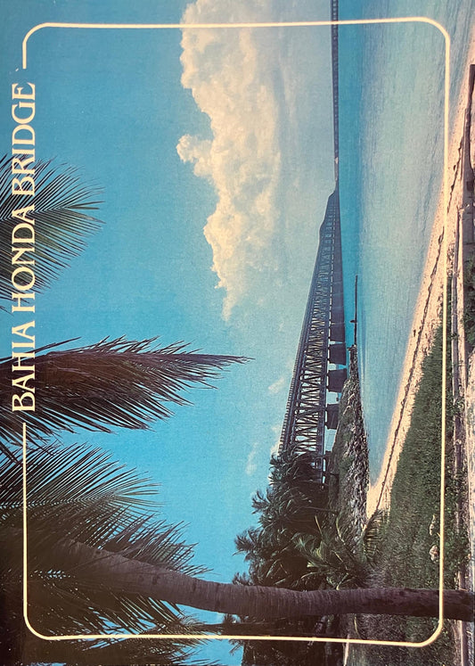 Bahia Honda Bridge - on Overseas Highway - Bahia Honda State Park and Beach - Vintage  Florida Postcard