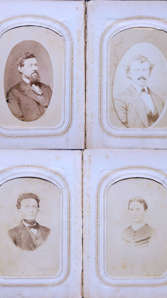 Four Victorian Era Photographs in Pages From a Photo Album - Rare Find - 1860s-1870s