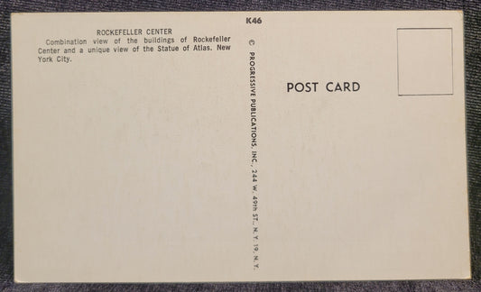 Rockefeller Center - New York Vintage Postcard