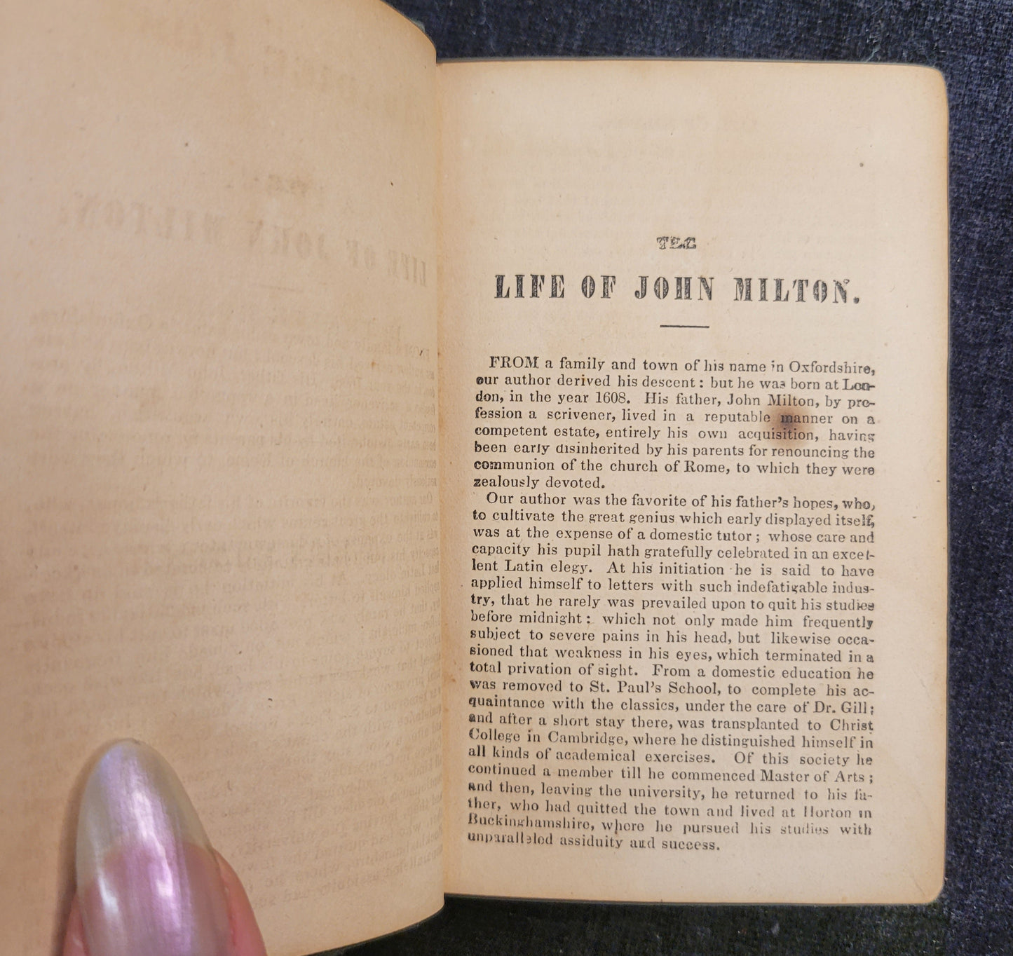 Paradise Lost by John Milton - Forward by Elijah Fenton - 1858-1867 - Miniature Book