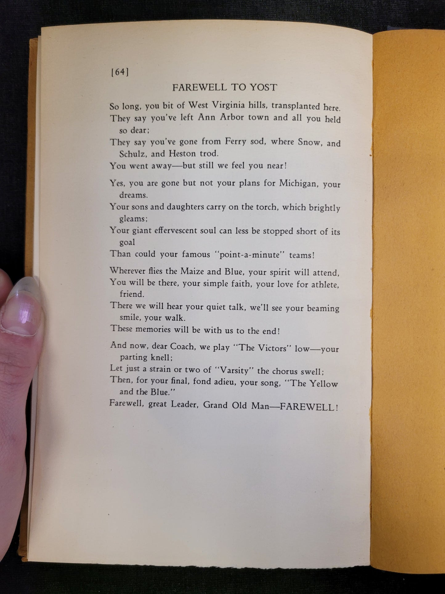 "Hurry Up" Yost  In Story and Song by J. Fred Lawton - Michigan University Football Book 1947