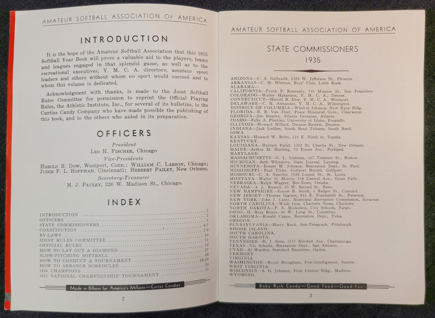 Softball Handbook: Official Rules, Constitutions, By Laws, and Playing HInts - 1935