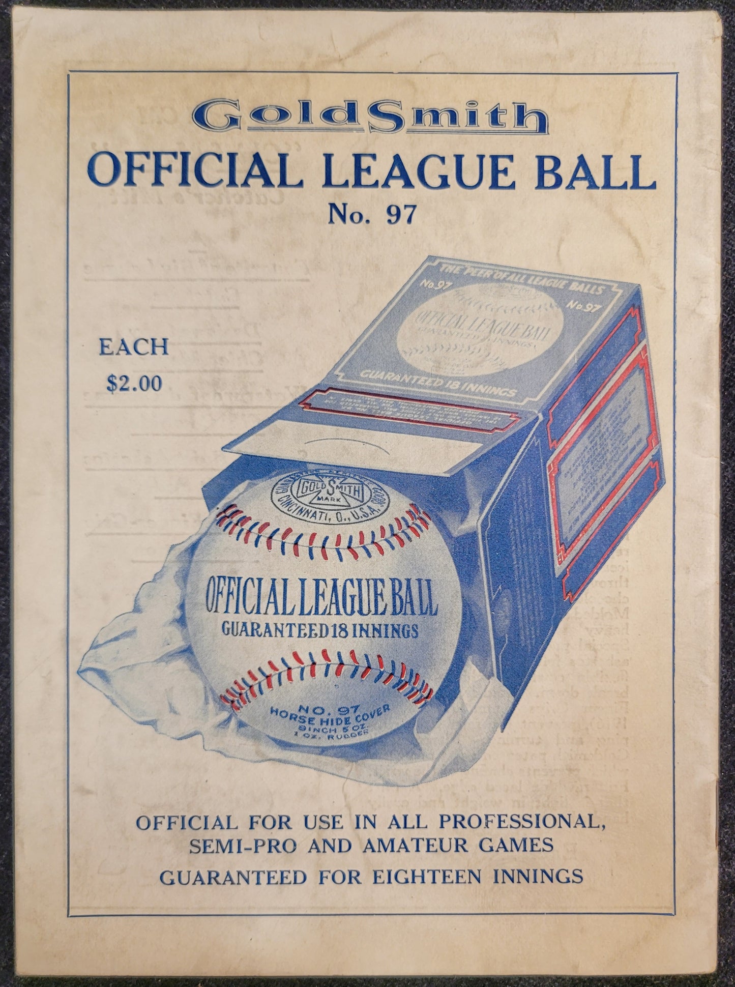 Goldsmith & Sons - Official Baseball Rules -1928