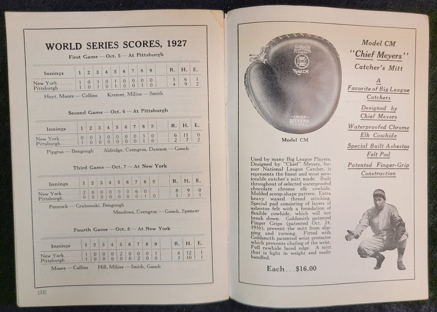 Goldsmith & Sons - Official Baseball Rules -1928