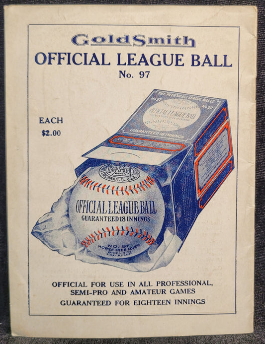 Goldsmith & Sons - Official Baseball Rules -1929