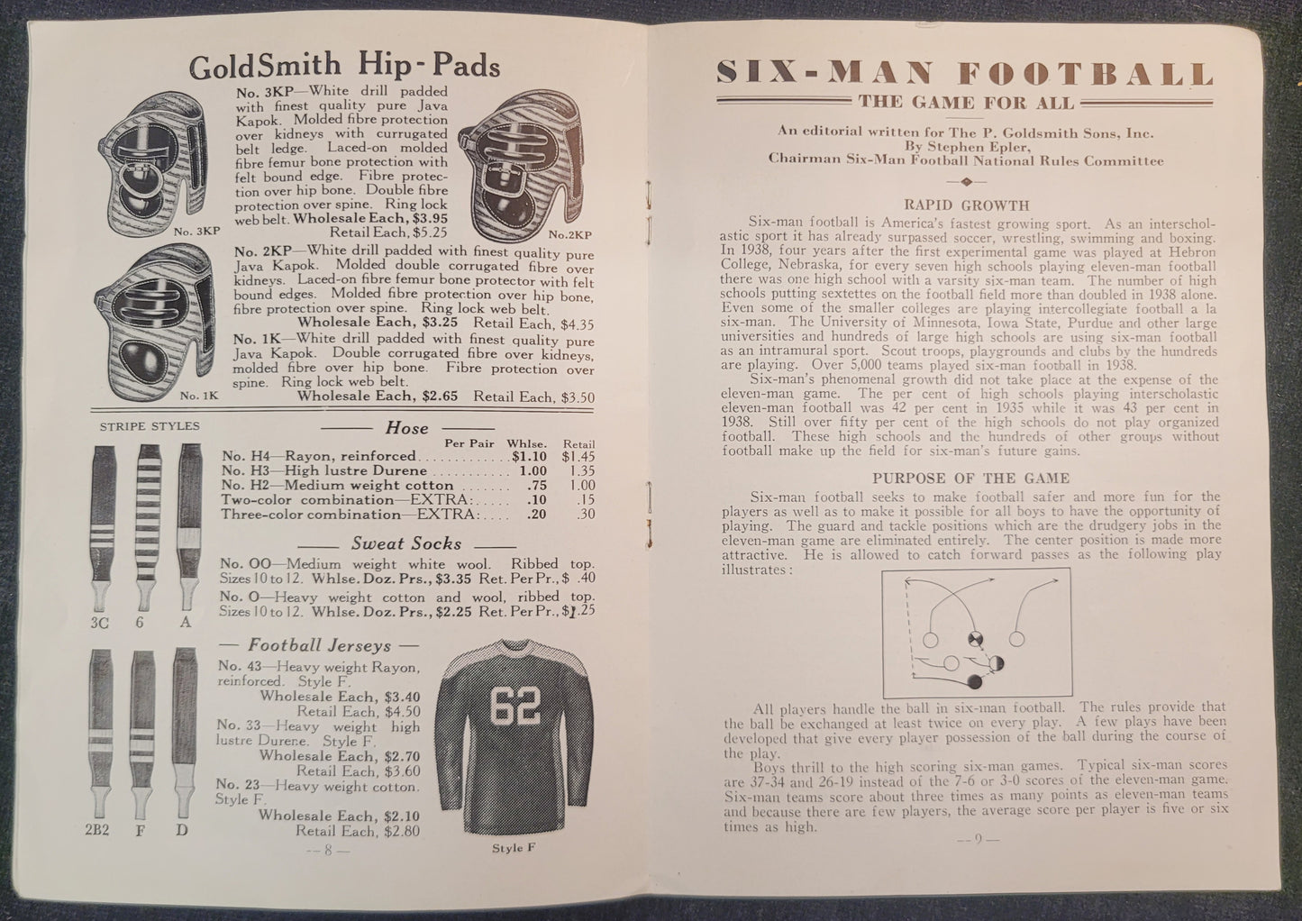 Official Rules: Six-Man Football - 1939