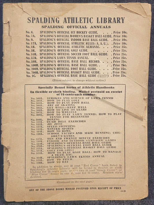 Spalding's How To Play "Soccer" - Missing Cover - 1920