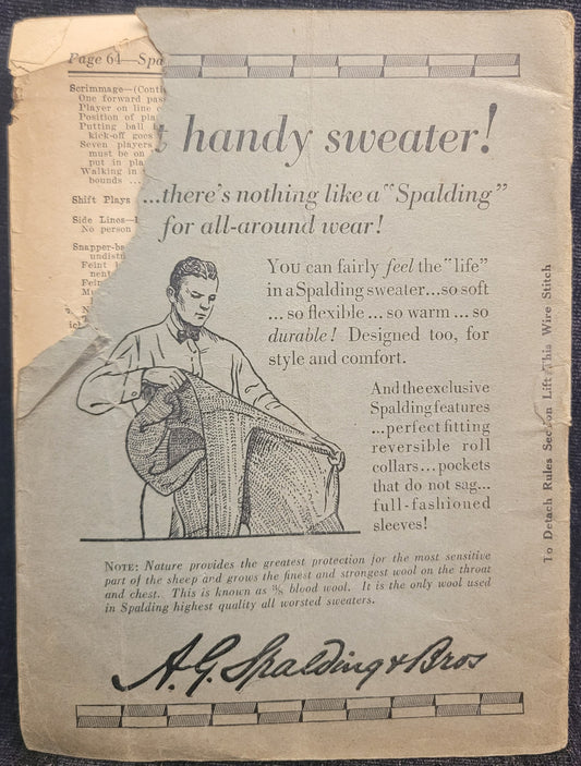 Official Football Rules - Part IV of Spaldings Football Guide - 1925