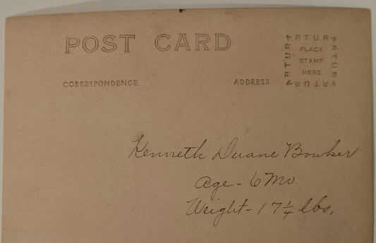 RPPC Baby Kenneth In White Dress, 1920s Baby Picture- Vintage Real PhotoPostcard
