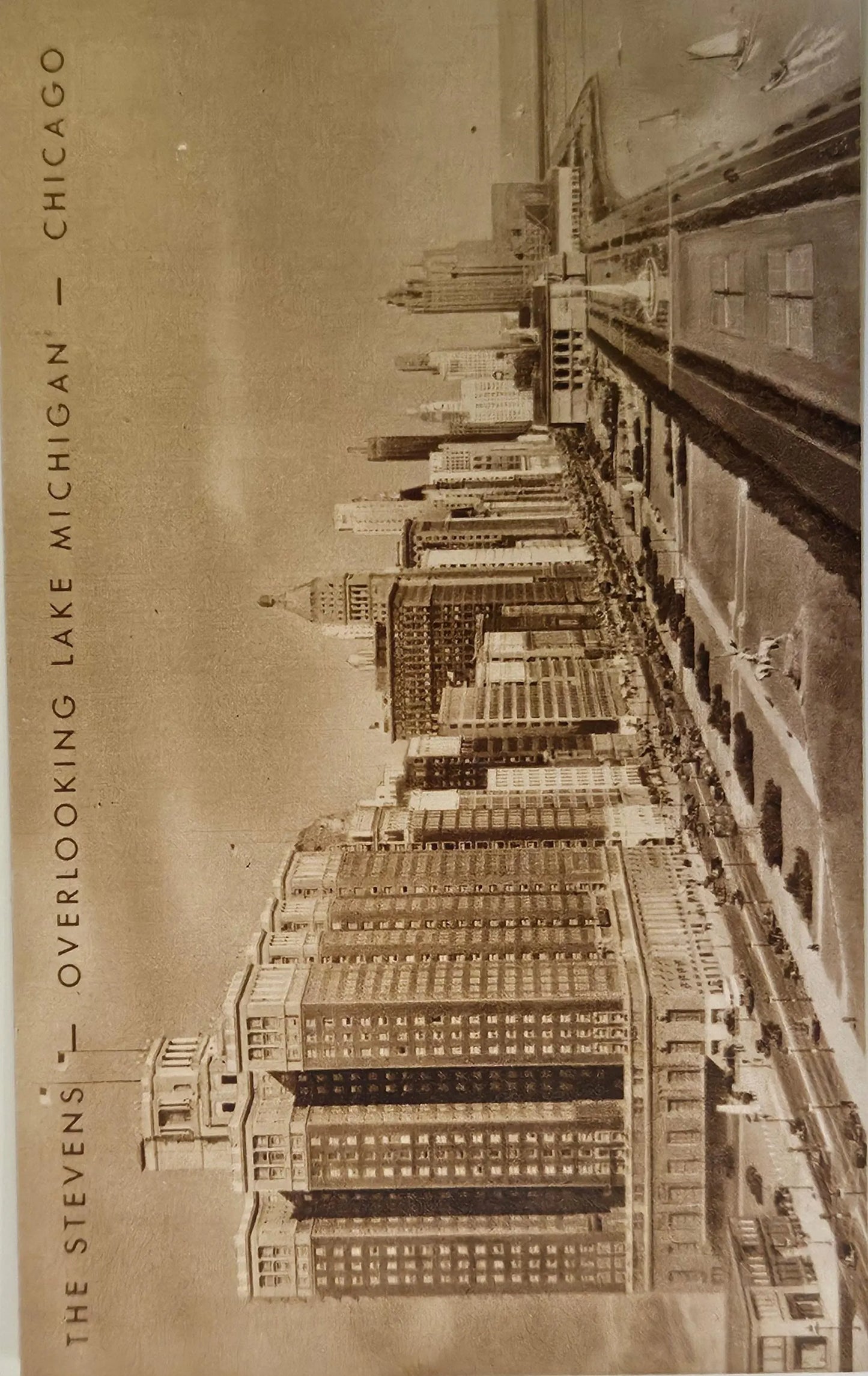 RPPC The Stevens Lake Michigan, Chicago, Illinois 1930 - Vintage Postcard