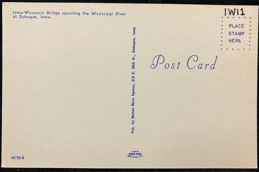 Greetings From Dubuque, Iowa - Vintage Bridge Postcard