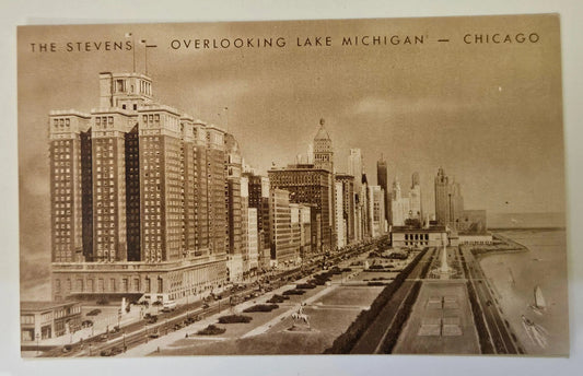 RPPC The Stevens Lake Michigan, Chicago, Illinois 1930 - Vintage Postcard