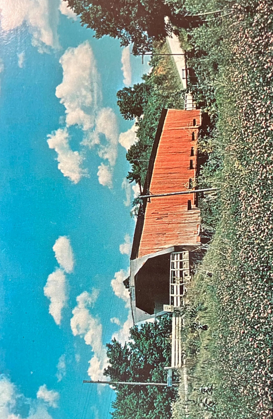 Holliwell Bridge - Winterset, Iowa - Photo: Clee R. Crawford - Vintage Covered Bridge Postcard