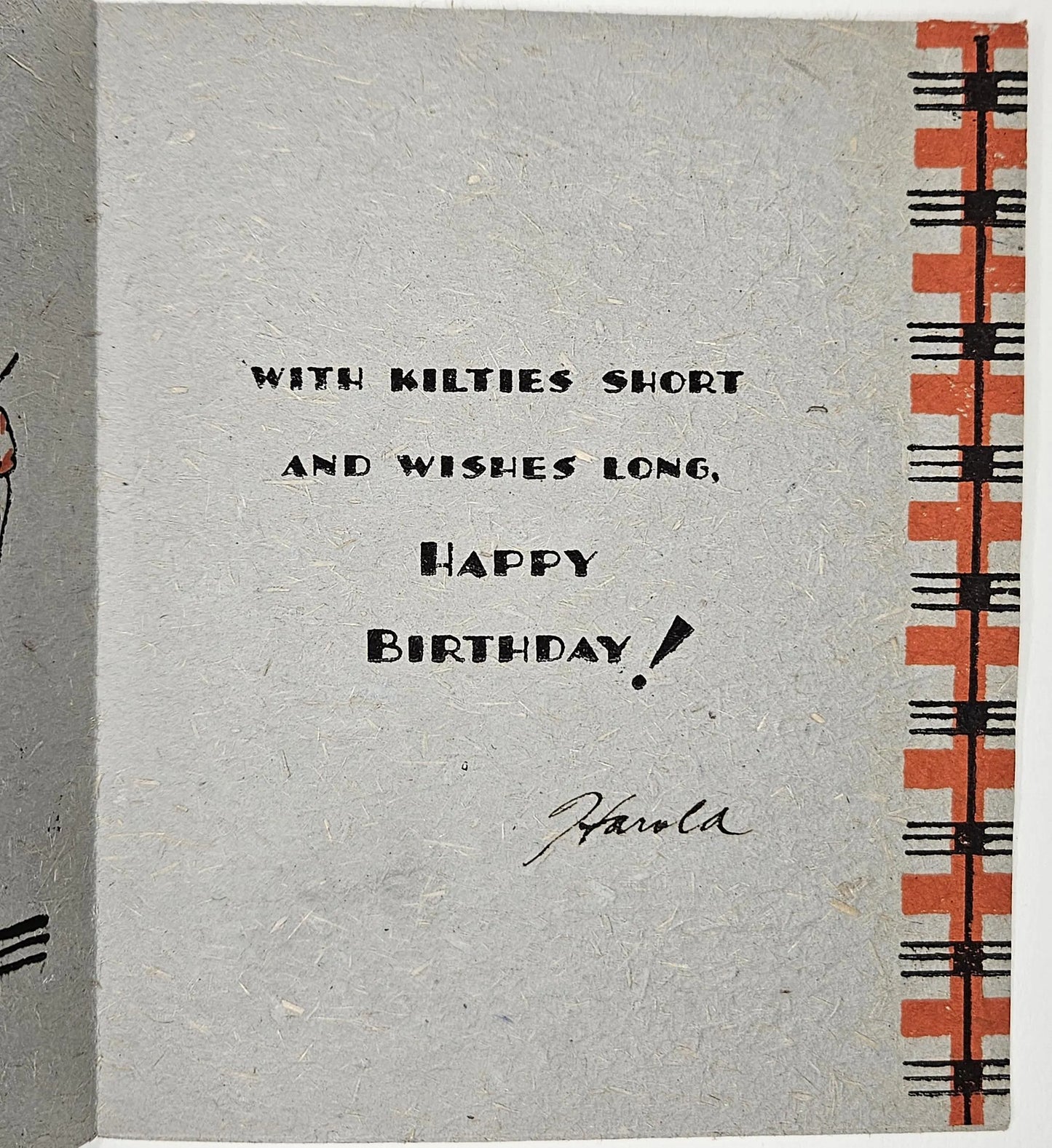 Scottish Birthday Card - "It's Time Na Doot To Come Along" -  Vintage 1940s Birthday Card