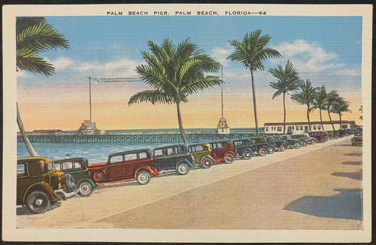 Palm Beach Pier, Palm Beach, Florida - Vintage Beach Postcard