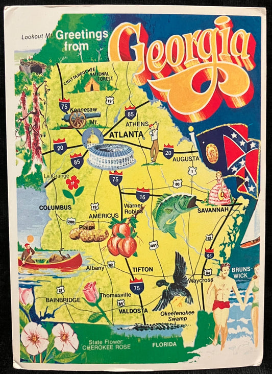 Greetings from Georgia - Vintage Postcard
