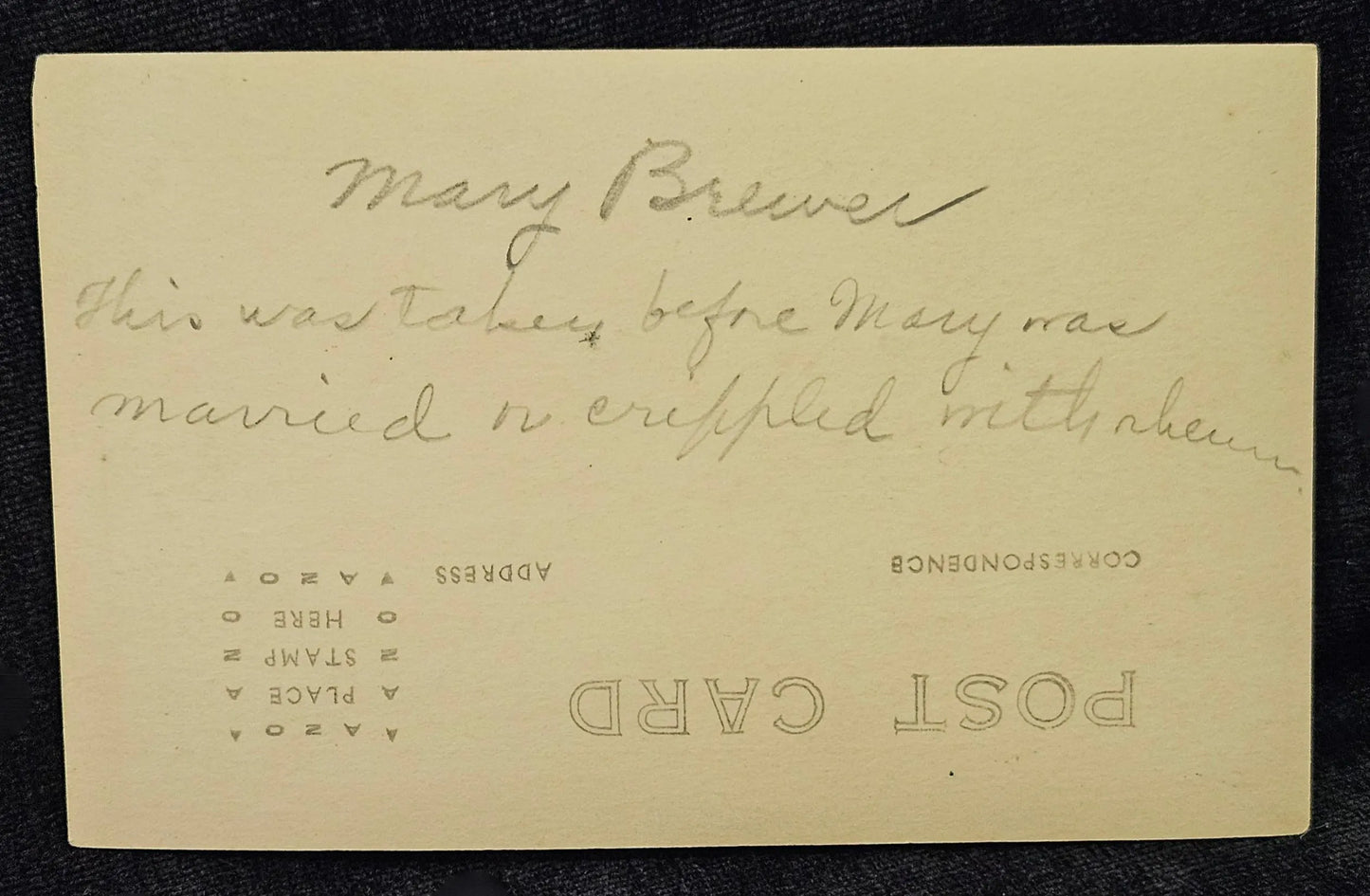 RPPC - Young Woman named Mary Brewer 1915 - Vintage Real Photo Postcard
