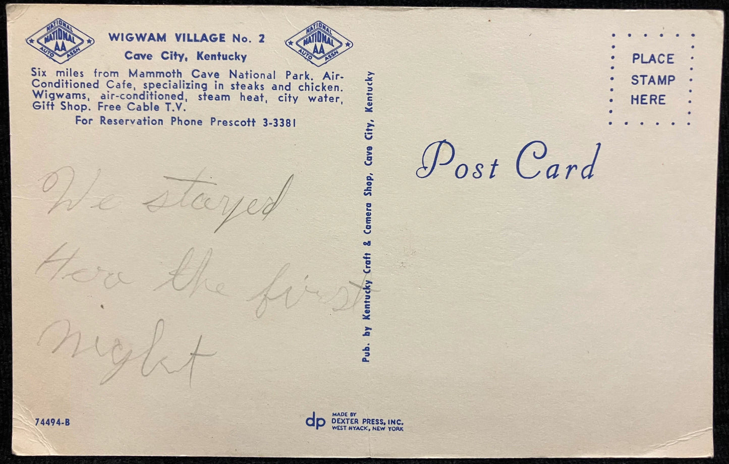 Wigwam Village No. 2 - Cave City, Kentucky - Vintage Market Postcard