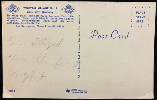 Wigwam Village No. 2 - Cave City, Kentucky - Vintage Market Postcard