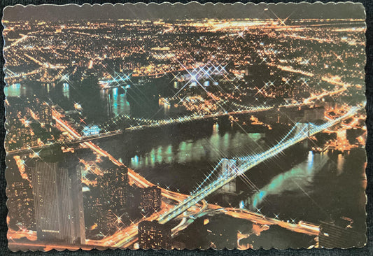 Panorama from the top of the World’s Trade Center in New York - Photo: Vito Fossella - Vintage Serated Edge Postcard