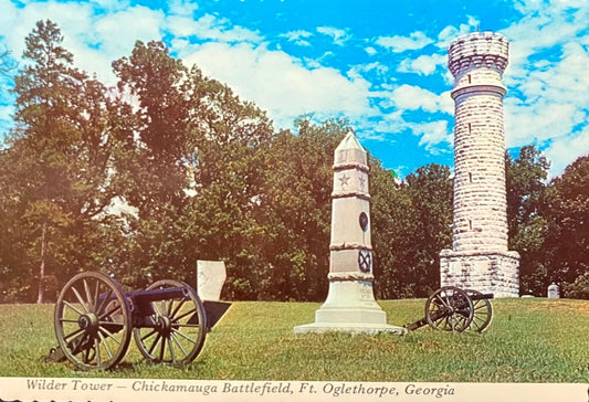 Wilder Tower - Chickamauga Battlefield - Ft. Oglethorpe, Georgia - Photo: Walter Cline - Vintage Battlefield Postcard