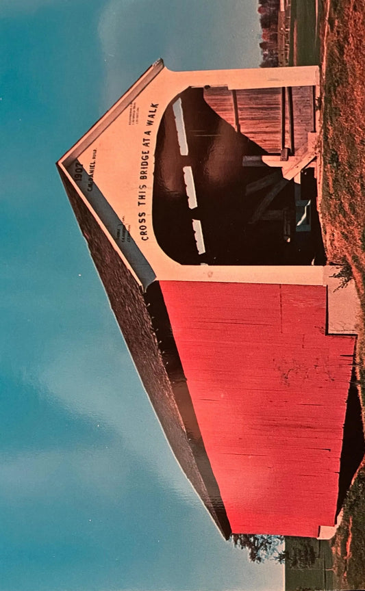 Parke County, Indiana No. 13 Catlin Bridge - Photo: Mitchell- Vintage Covered Bridge Postcard