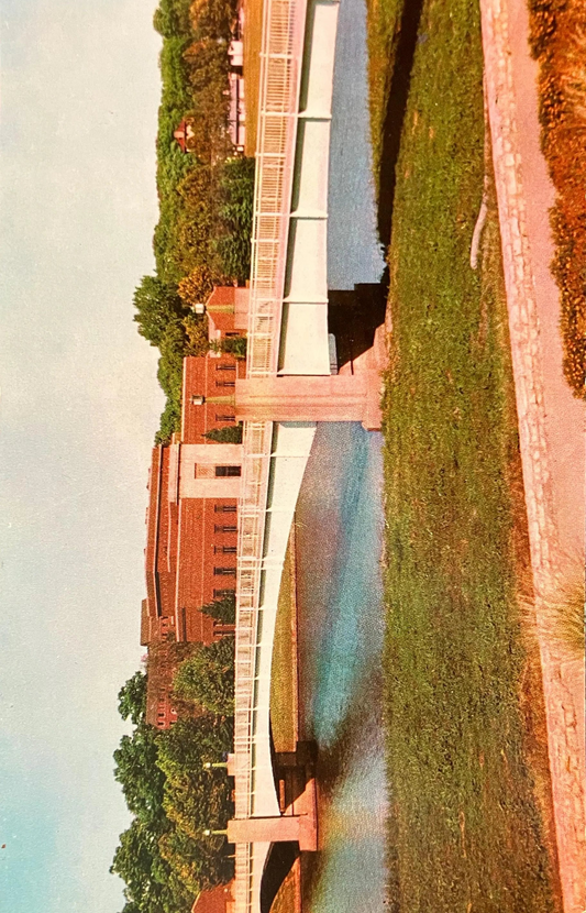 Memorial Union Footbridge - Fine Arts Building - Iowa State University - Iowa City, Iowa - Vintage Postcard