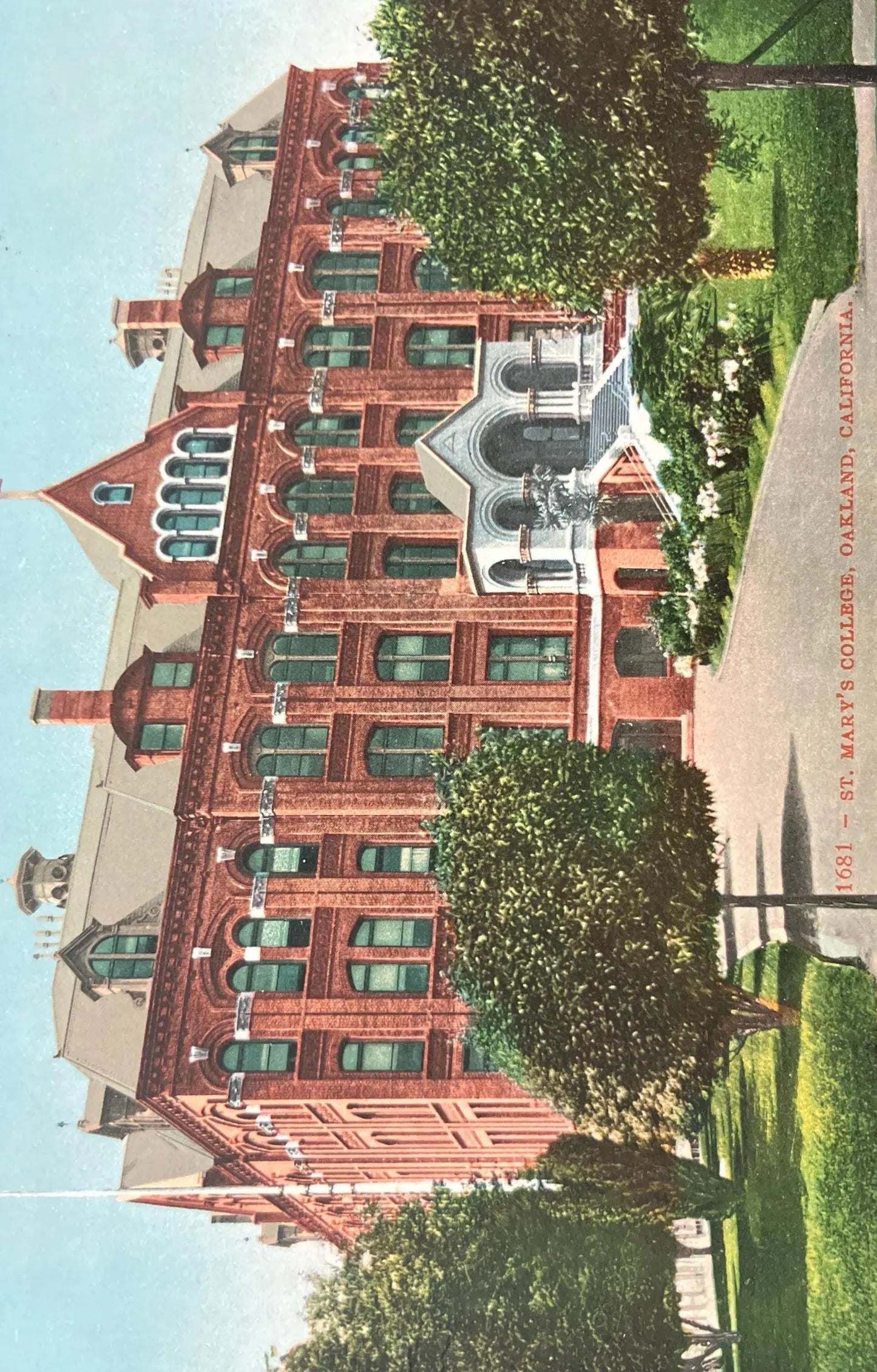 St. Mary’s College, Oakland, California in 1910 - Est. in 1863 and operated by the De La Salle Brothers -Vintage Oakland California Postcard