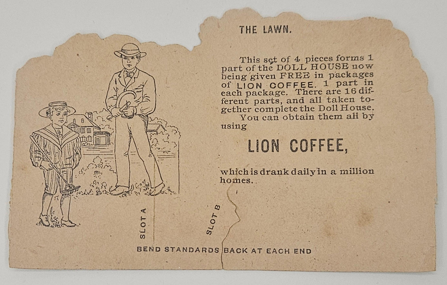 Lion Coffee Advertisement - Farmhouse Nature Illustration "The Lawn"