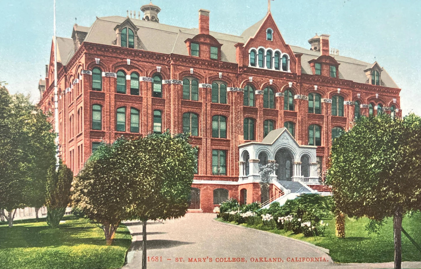 St. Mary’s College, Oakland, California in 1910 - Est. in 1863 and operated by the De La Salle Brothers -Vintage Oakland California Postcard