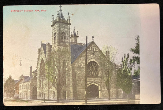 Methodist Church, Ada, Ohio - Vintage Postcard