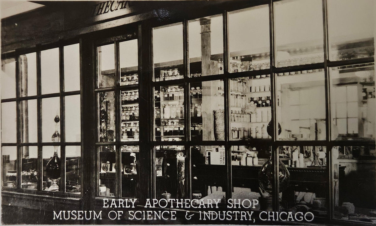 RPPC Early Apothecary Shop Museum of Science and Industry Chicago - Vintage Postcard