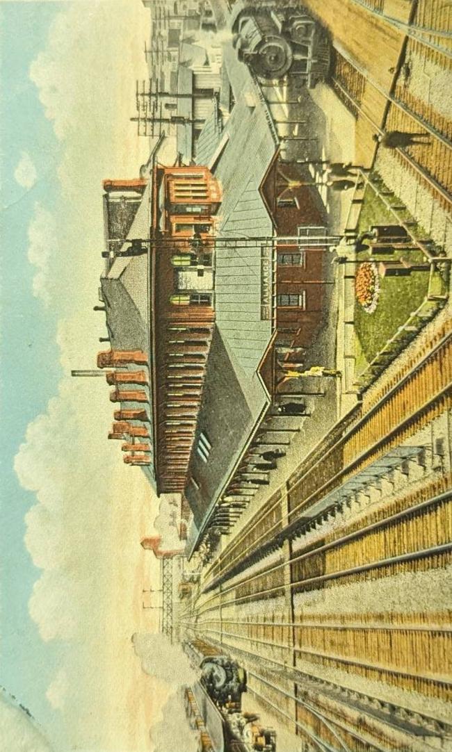 Penna, R.R. Station, Alliance, Ohio - Vintage Postcard